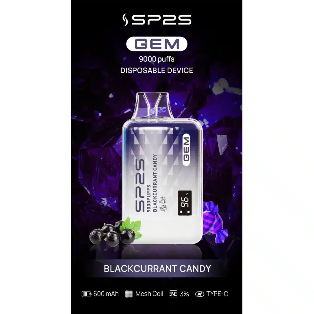 SP2S GEM9000口拋棄式電子煙｜高清顯示屏｜持久煙感｜精緻設計 - 電子煙潮流商城