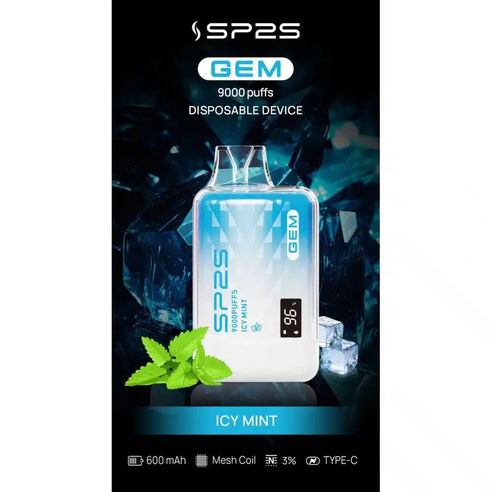 SP2S GEM9000口拋棄式電子煙｜高清顯示屏｜持久煙感｜精緻設計 - 電子煙潮流商城