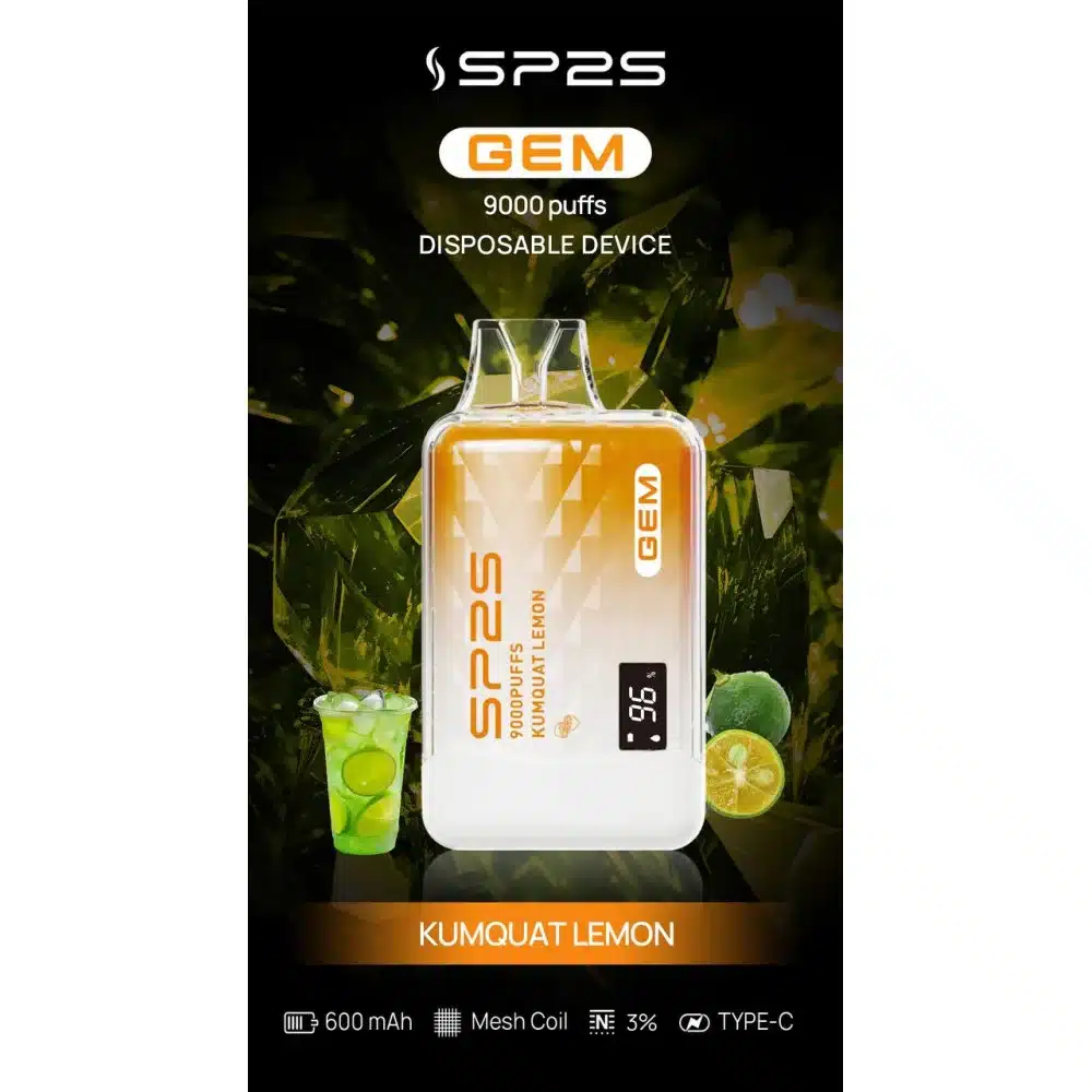SP2S GEM9000口拋棄式電子煙｜高清顯示屏｜持久煙感｜精緻設計 - 電子煙潮流商城