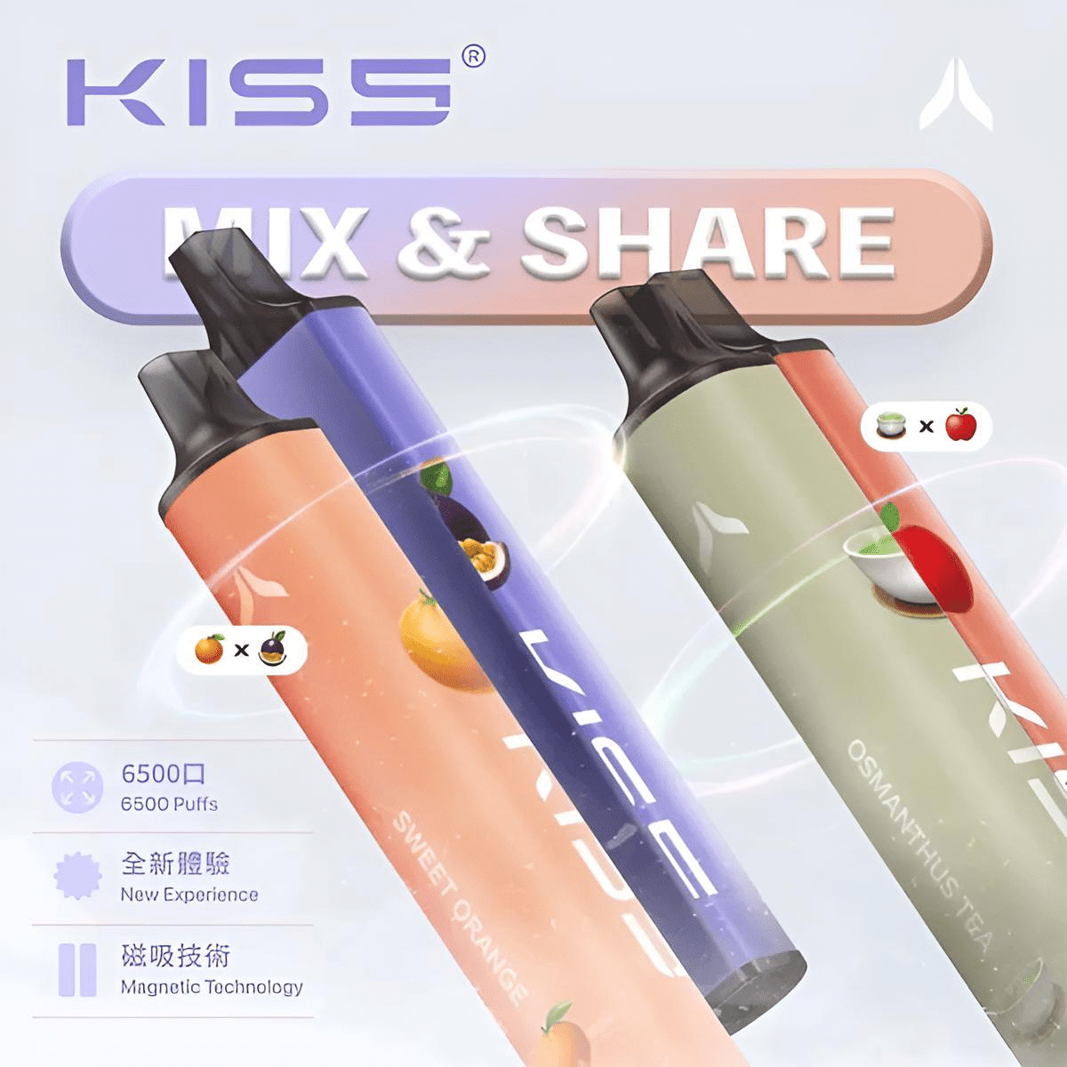KIS 5 鎧斯5號6500口電子煙｜MIXSHARE雙味切換一次性設計 - 電子煙潮流商城